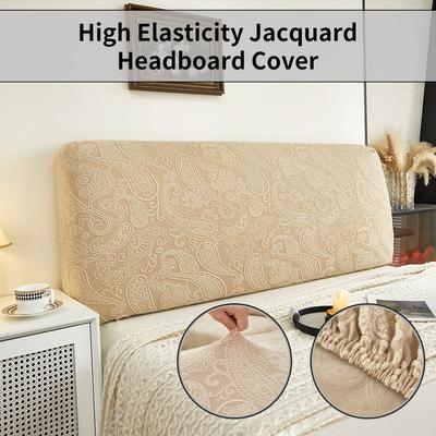 1 Pc Splash Proof Headboard Cover Flower Pattern Headboard Cover Knitted Elastic Jacquard Bedside Cover For Bed In Bedroom