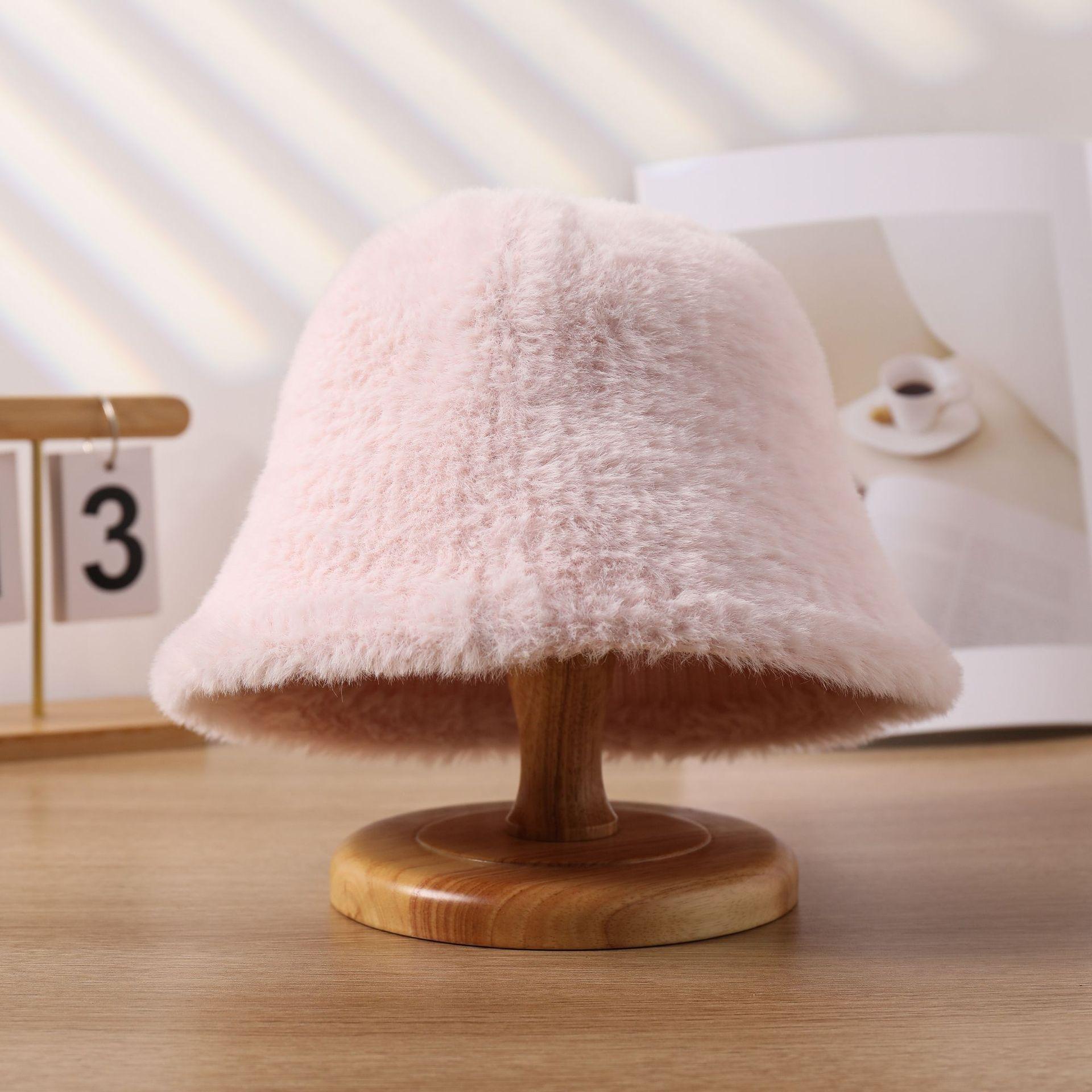 

Капелюх жіночий зимовий новий плюшевий капелюх-відро теплий модний імітація норки універсальний капелюх-відро рожевий