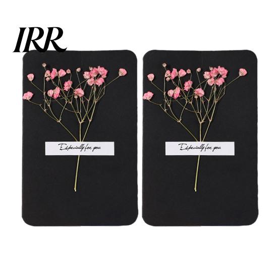 Natürliche Trockenblumen-Karte 2 Stück Gruß Handgemacht Retro Geschenk Botanisch DIY Einladung Wunsch für Hochzeit Geburtstag Babyparty Abschluss Einzigartig