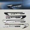 2pcs 3D ABS Vent Fender Trim Emblem Blade V8 BITURBO 4MATIC Logo Car Sticker Fender Badge For Mercedes Benz E300 E400 E53S E63S