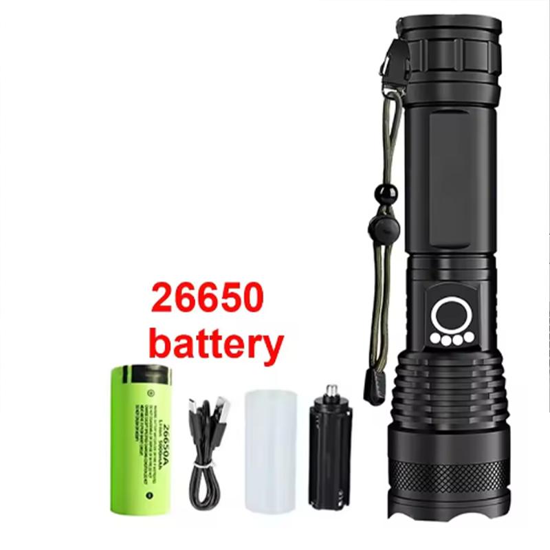 Professional Rechargeable LED Tactical Flashlight – Aluminum Alloy High Power Telescopic Zoom for Outdoor Camping and Fishing