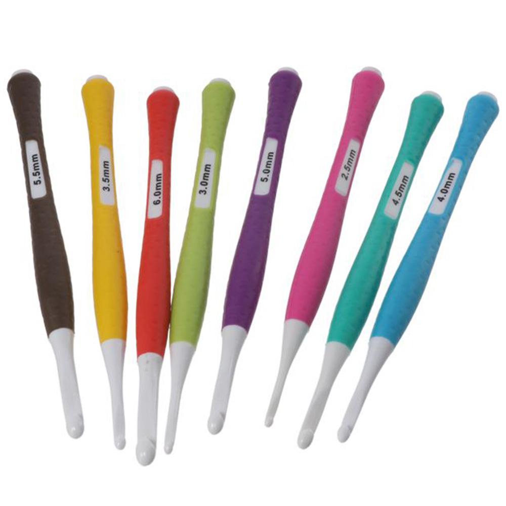 8 Pcs Silicone Soft Grip Online Crochet Hooks Set  For Extra Deep Hook Crochet Needles