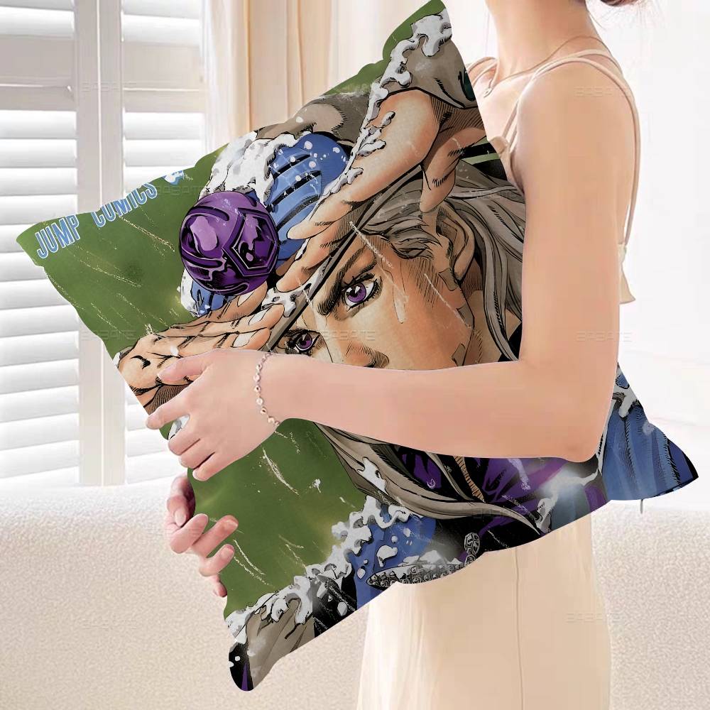 JOJO Retro Kraft Paper Anime Cushion Cover Inches Farmhouse Decor Home Throw Pillow Covers for Couch Decorations