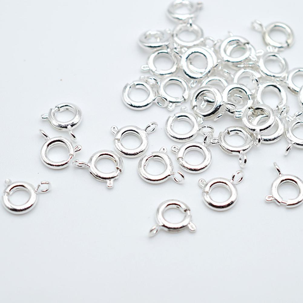 10Pcs Pure Copper Plated O Spring Clasps Round End Connectors For DIY Bracelet Jewelry Making Accessories