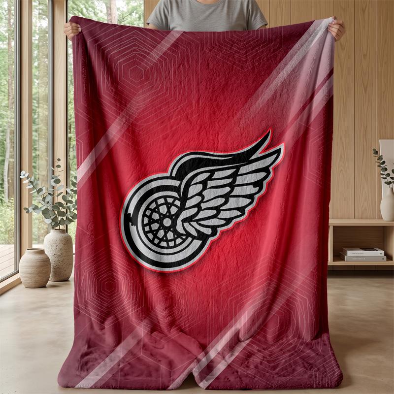 Coperta in Flanella e Pile Detroit Red Wings Coperta Calda e Accogliente per Divano Letto Viaggio Uso in Tutte le Stagioni
