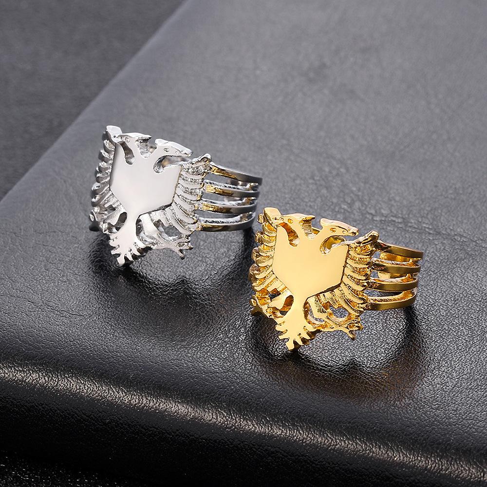 New Fashion Albanian Eagle Ring Two Color Ring Fashion