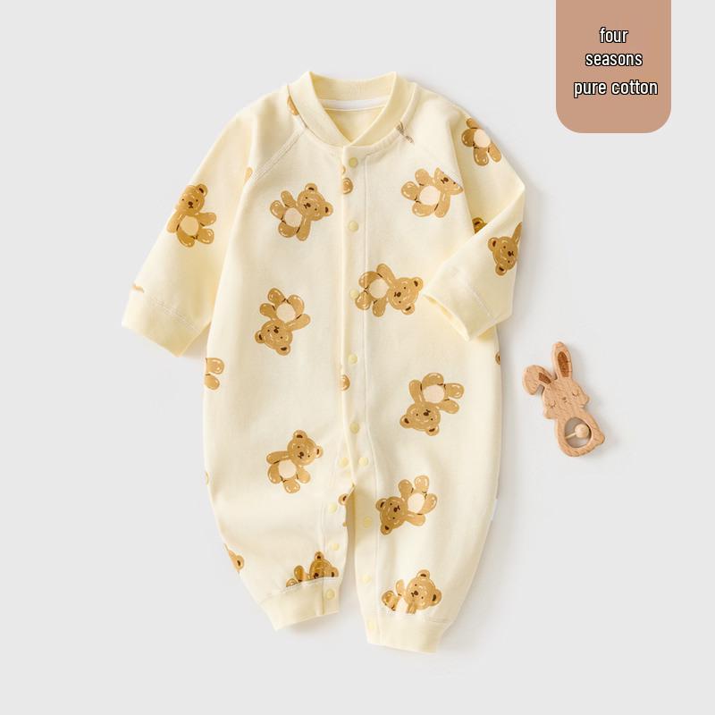 

Ромпер из чистого хлопка для новорожденных: Спальный мешок с раздельными штанинами и мультяшный костюм гарем с длинным рукавом 59cm