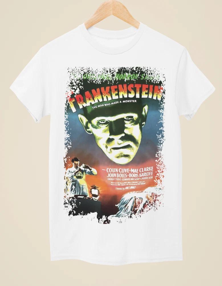 Frankenstein (1931) Movie Poster Inspired Unisex White TShirt S