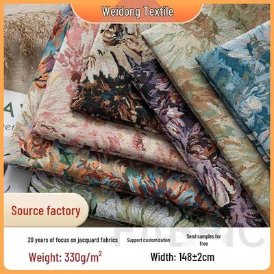 Țesătură Jacquard Vopsită cu Fir în Stil Gros de Pictură în Ulei Monet pentru Sofá, Față de Masă, Perne, Îmbrăcăminte, Genți de Mână și Fețe de Pantofi