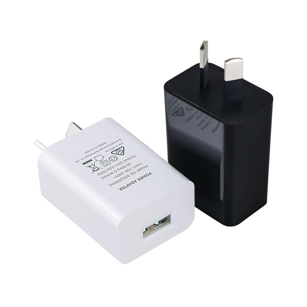 5V2A Australian SAA RCM Certification 10W USB Port High Quality Power Portable Travel Fast Charger for All Phone Wall Charger
