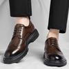 Summer Thick Soled Punching Leather Shoes Dress Business Wedding Party Senior British Style Shoes Luxury Brand Men Oxfords Shoes