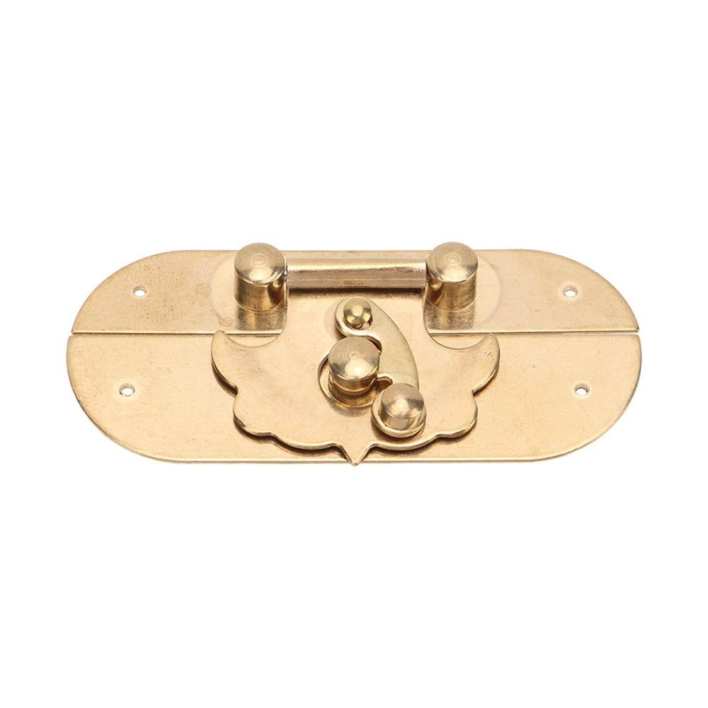 2sets With Screws Brass Hasp Latch Gold Jewelry Box Lock Antique Buckle Latches Jewelry Boxes