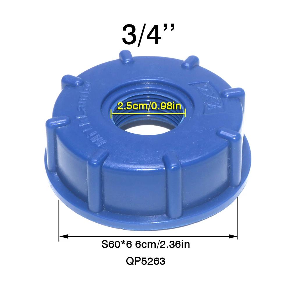 1 Pezzo Adattatore Resistente per Serbatoio IBC S60X6 Tappo a Filettatura Grossa Filettatura Femmina da 60 mm a Connettore Adattatore da 1/2", 3/4", 1"