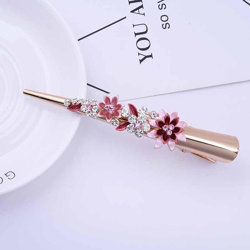 Headgear Spring And Summer High-End Hairpin, Women'S Adult Hairpin Alloy Paint Summer Disc Hair Ponytail Horn Clip