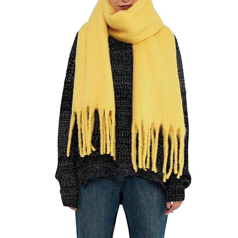 Winter Thick Warm Scarf Women Cashmere Shawl and Wraps Pashmina Neckerchief Bufanda Female Solid Tassel Echarpe Poncho