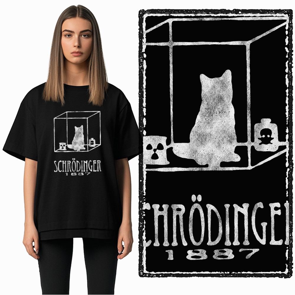 Coolmind DB 100% Baumwolle Katzenprint Exklusiver Grafik Damen T-Shirt Cooles SCHWARZES Damen T-Shirt Übergröße T-Shirt für Damen T-Shirt