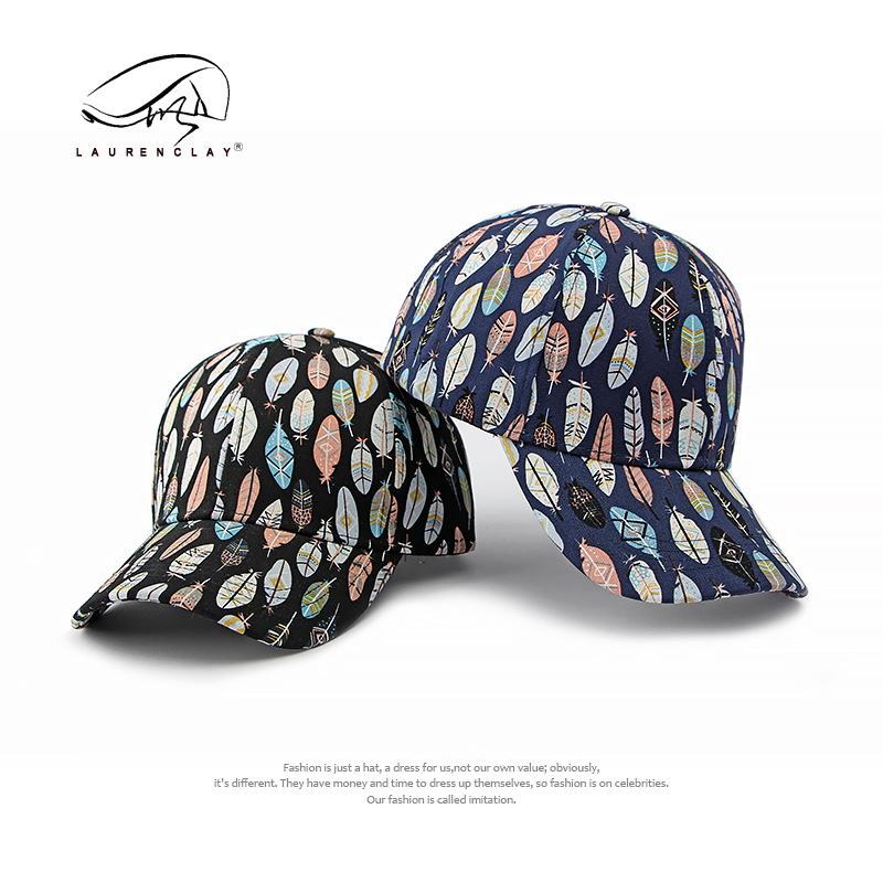 Personalized printed hat women's casual cap traveling shopping trend hardtop baseball cap men's visor tide