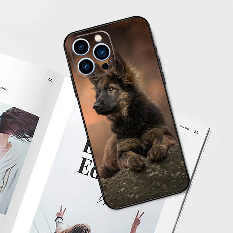 Deutscher Schäferhund-Telefonkasten für iPhone 11 12 13 14 15 Pro Max Plus 12 13 Mini 7 8 SE X XR XS MAX Abdeckungsschale
