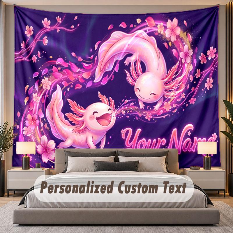 Floral Garden (162) Theme Personalized Tapestry Custom Name Text Wall Hanging Tapestry Home Background Decoration