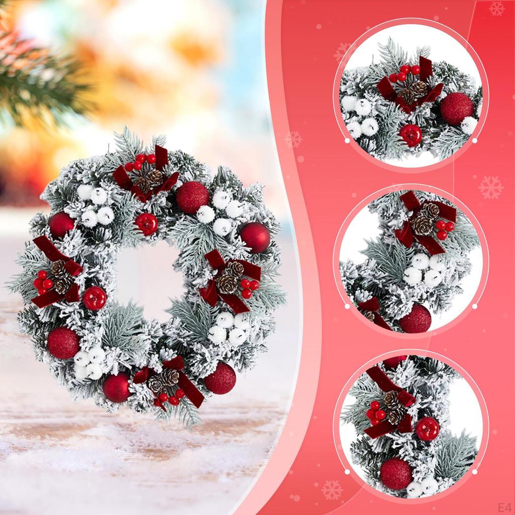 Christmas Wreath Decor Artificial Garland for Front Door Seasonal Garden