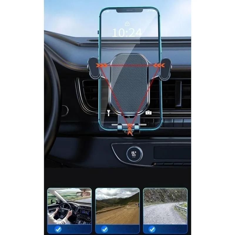 Gravity Auto Lock Car Phone Holder Air Vent Mount Universal Anti‑Slip Mobile Phone Stand Stable Car Bracket