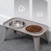 High Neck Relief Dog Dishes Stainless Bowl Durable Elevated Dog Bowl Spill Proof Base For Home Use