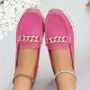 Plus Size Shoes 36-44 Casual Flat Loafers with Metal Buckles Women's Single Shoes Mom Shoes All-Season Loafers
