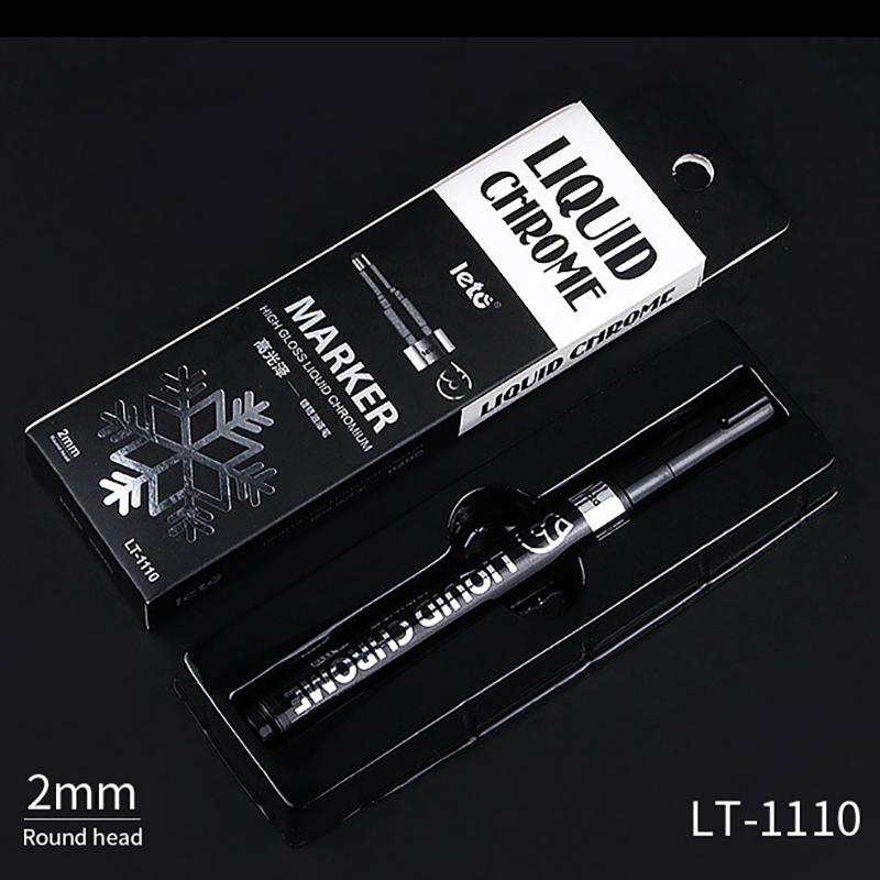 6/1pcs Chrome Pen Marker Reflective Mirror Electroplating Paint Repair Marker For Rock Ceramic Glass 0.8/1/2mm Nib Art Craftwork