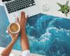 Desk Mat With Graphics For Home And Office Moving Sea Waves 120X60 Cm