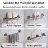 Space Aluminum Wall Mount Shoe Rack For Bathroom With Waterproof Adhesive Installation Modern Design For Home Organization