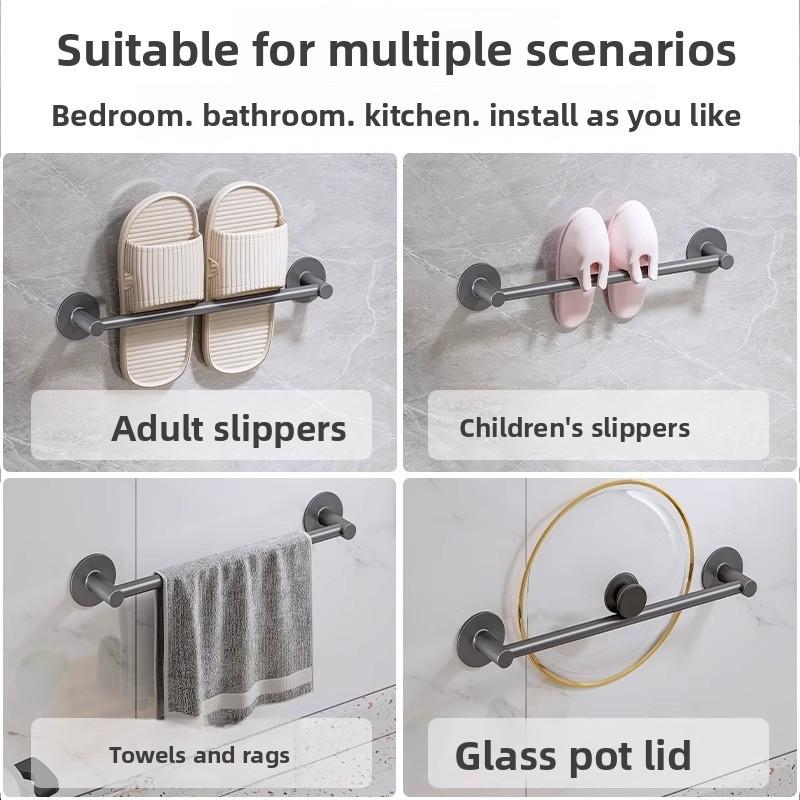 Space Aluminum Wall Mount Shoe Rack For Bathroom With Waterproof Adhesive Installation Modern Design For Home Organization