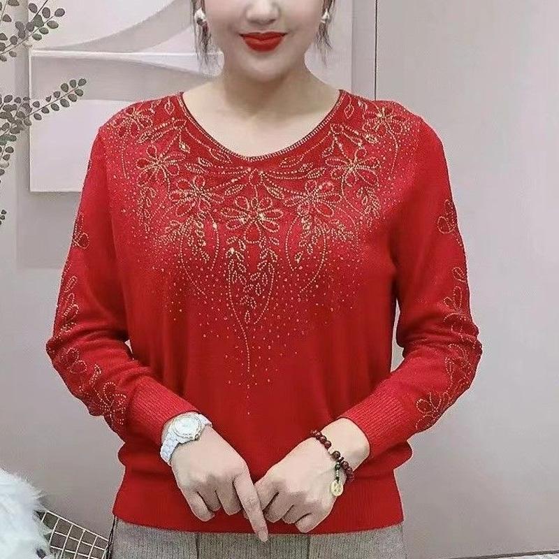 Spring Autumn V-neck Long Sleeve Sweater Women High Street Patchwork Pullovers Screw Thread Solid Color Y2K Tops