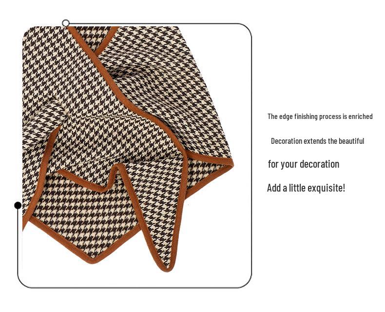 2025 High-End Podzim/Zima Trojúhelníková šála se vzorem kohoutí stopy pro Evropu a Ameriku
