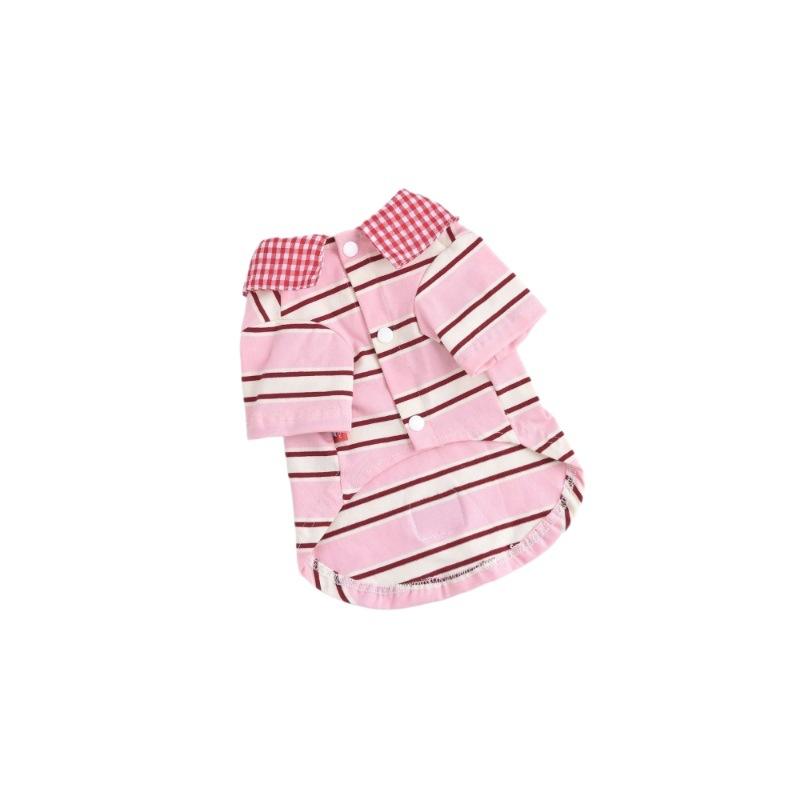 Spring and Summer New Pet Leasable Scarf Striped T-shirt, Two Legged Dog Clothes Breathable Vest Puppy Clothes