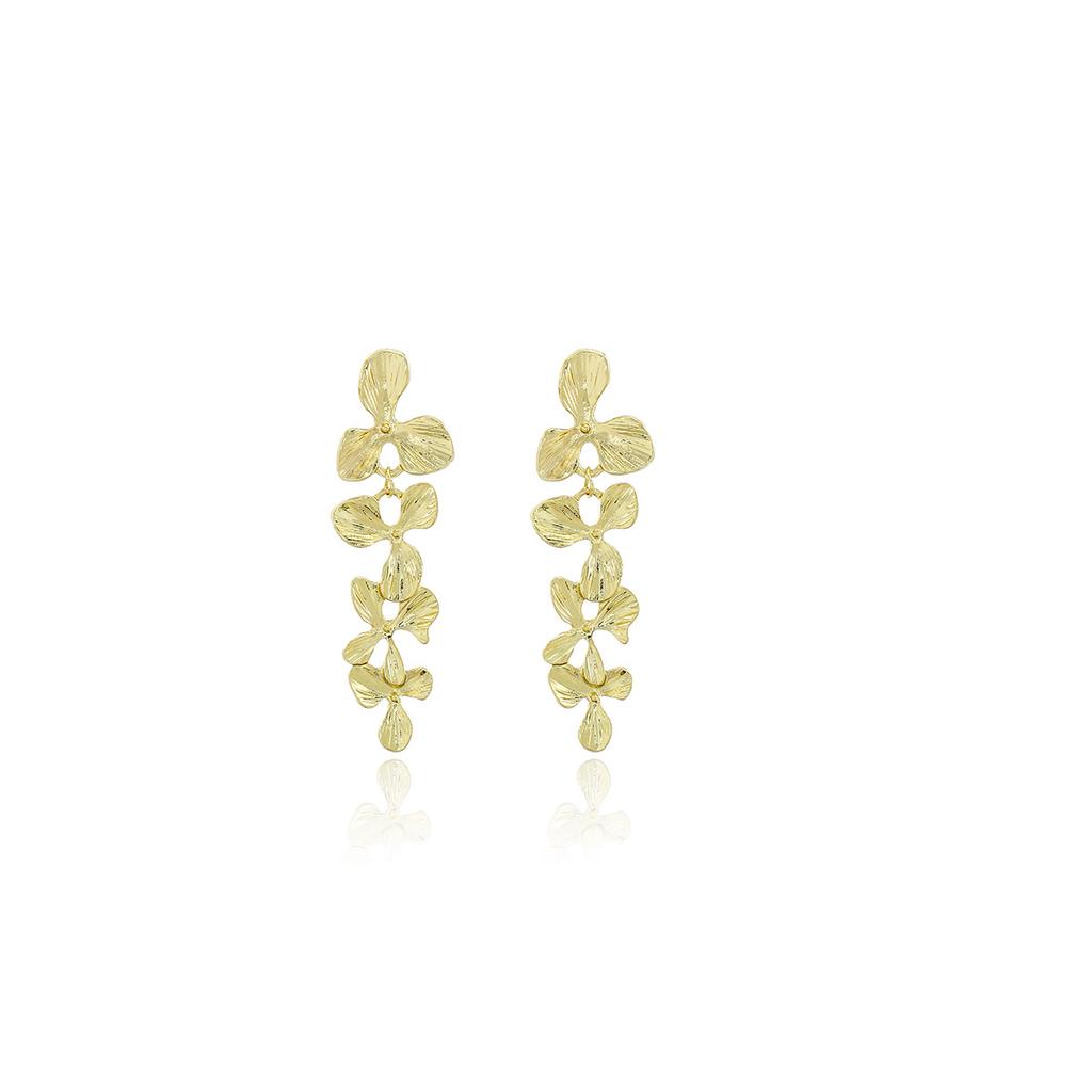 French Light Luxury Simple Romantic Flower Earrings, Retro Personality And Creative High-End Earrings