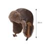 PU Pilot Bomber Hat Men Autumn Winter Warm Plush Thick Cycling Windproof Ear Protection Cap