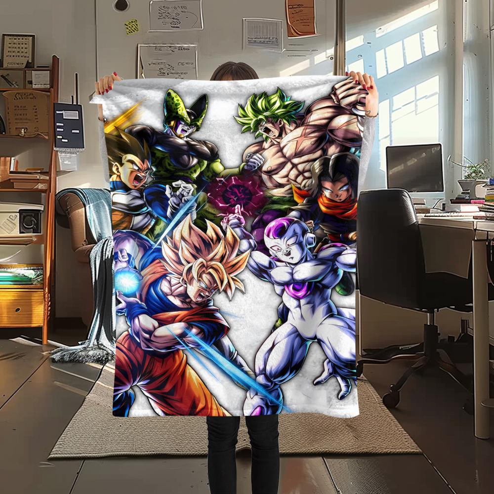 Anime Dragon Ball pattern Flannel Blanket, High quality Comfortable for All Seasons, Home Decor, Warmth and Comfort, Perfect for Gifts.