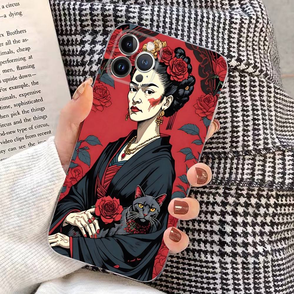 F-Frida K-Kahlo Art Fit For IPhone 16 15 Promax Phone Case IPhone 14 11 12 High End 13 Pro Silicone