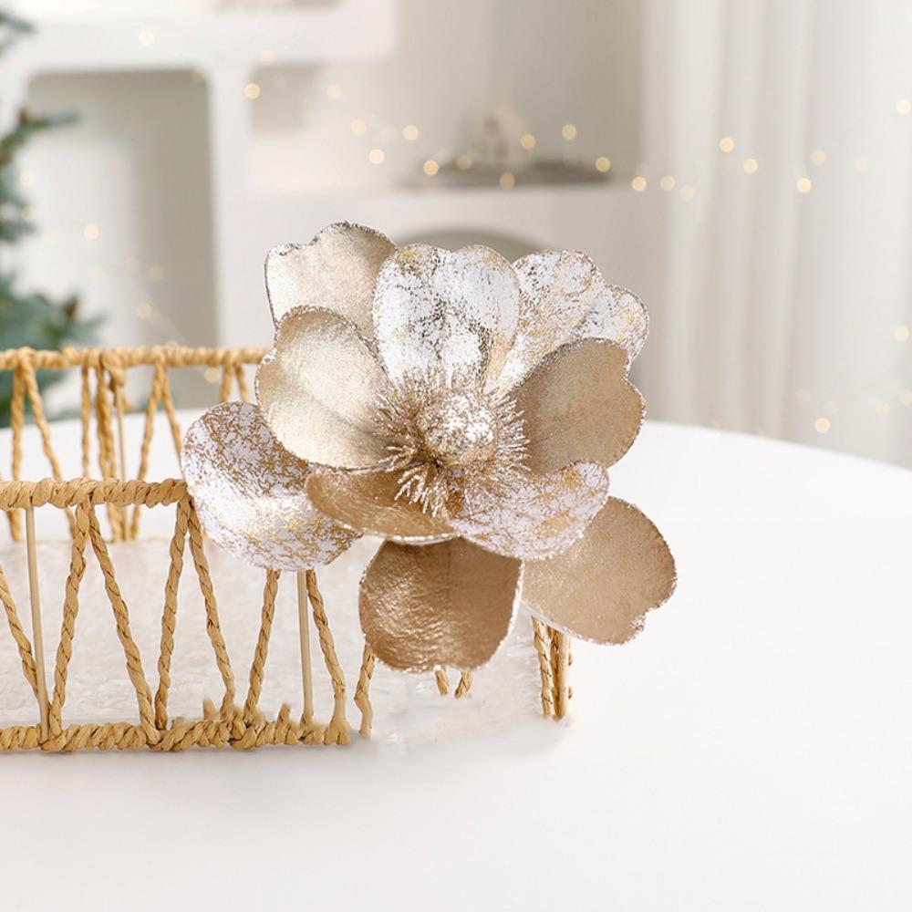 Multi-color Artificial Christmas Flowers Flower Head Xmas Tree Ornaments  Event Layout