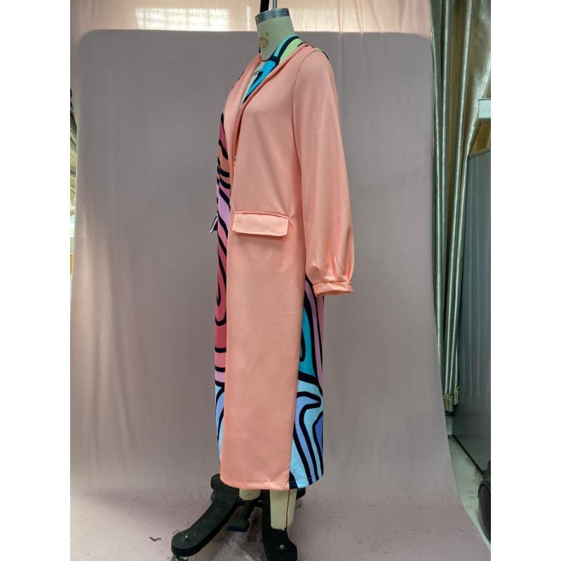 Chaqueta cálida de tweed informal de manga larga con solapa para mujer