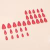 24 Stück einfarbige rosarote künstliche Nägel mit abnehmbarem Nagelstück, europäisches und amerikanisches Nagelstück, kurzes mandelförmiges Nagelpflaster