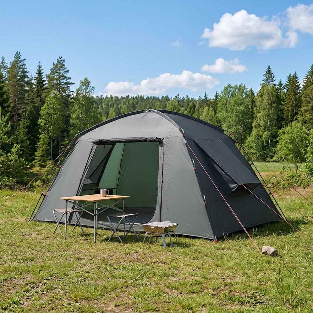Cabin Tent with Roof Olive Green 400 x 210 x 180 cm Polyester