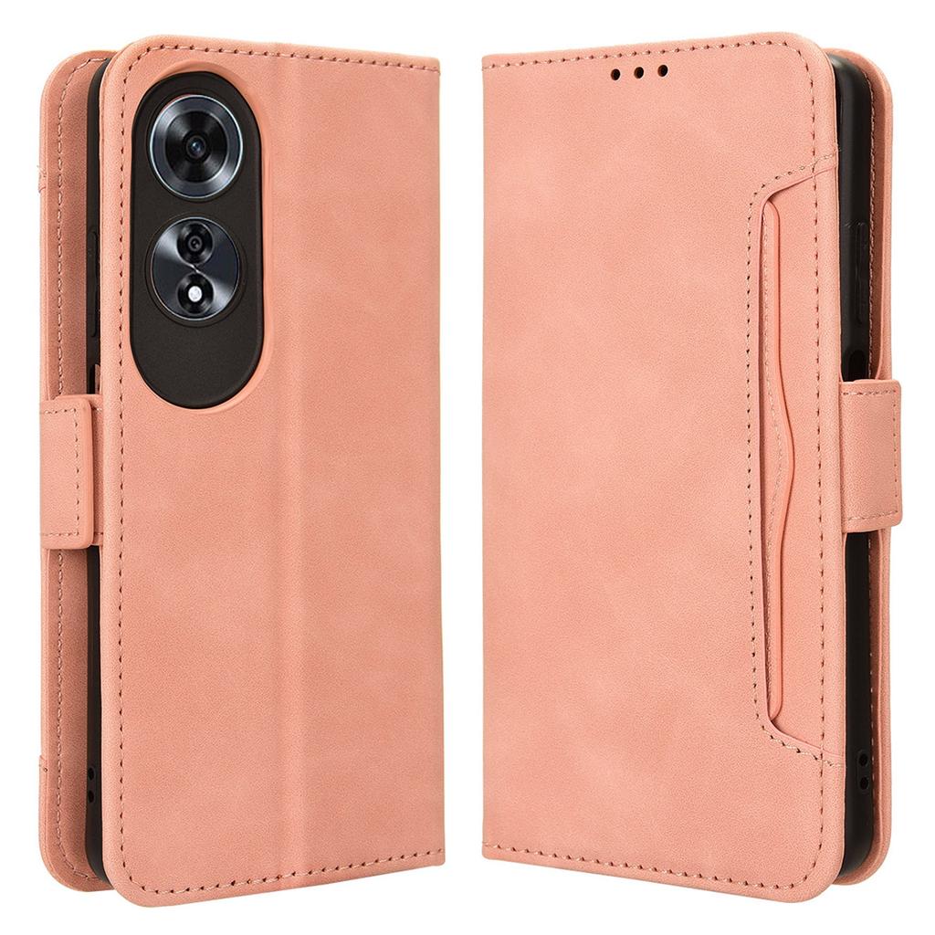 For Oppo A60 4G Case with Multiple Card Slots PU Leather Flip Stand Cell Phone Cover