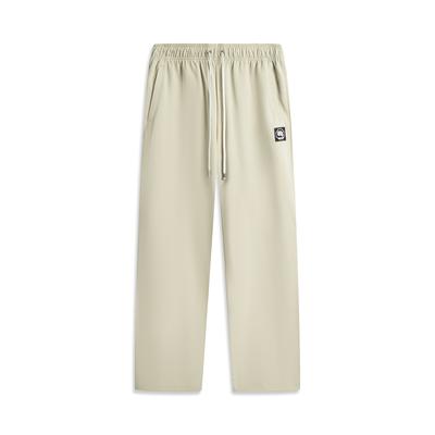 Anti-Five Series Bequeme Einfache Vielseitige Buchstaben Mid-Rise Kordelzug Gerade Bein Weit Strick Sporthose Herrenhose Schaum-Khaki AKLV217-1