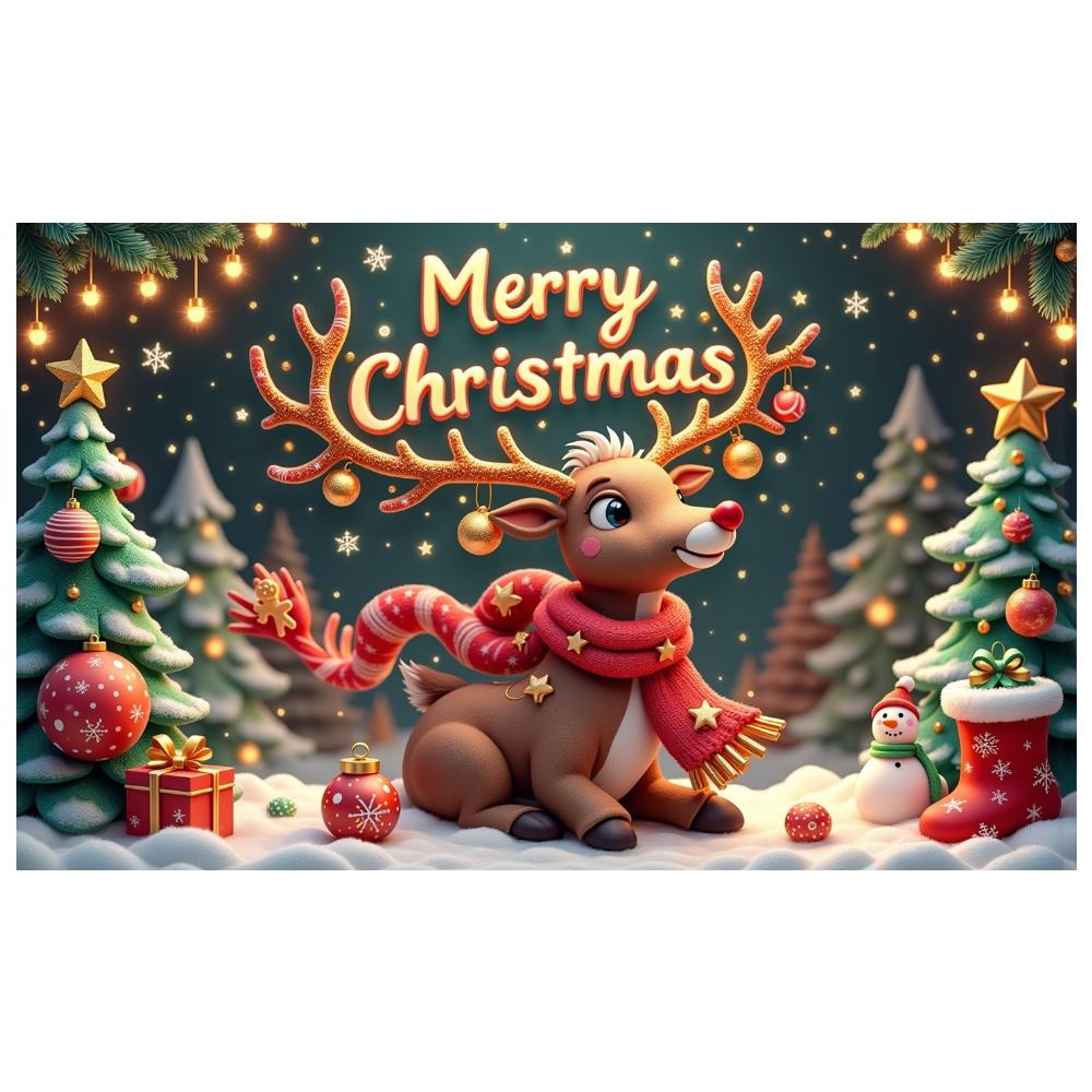 Holiday Backdrop Festive Atmosphere Reindeer Banner Christmas Decor Christmas Stockings Xmas Backdrop For Festive Occasion Xmas