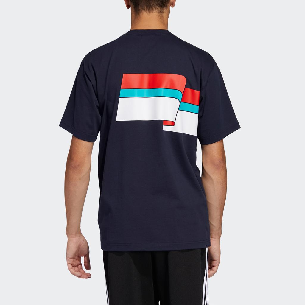Adidas Originals Ripple Tee With Colorblock Print Men Tops Navy FM1548