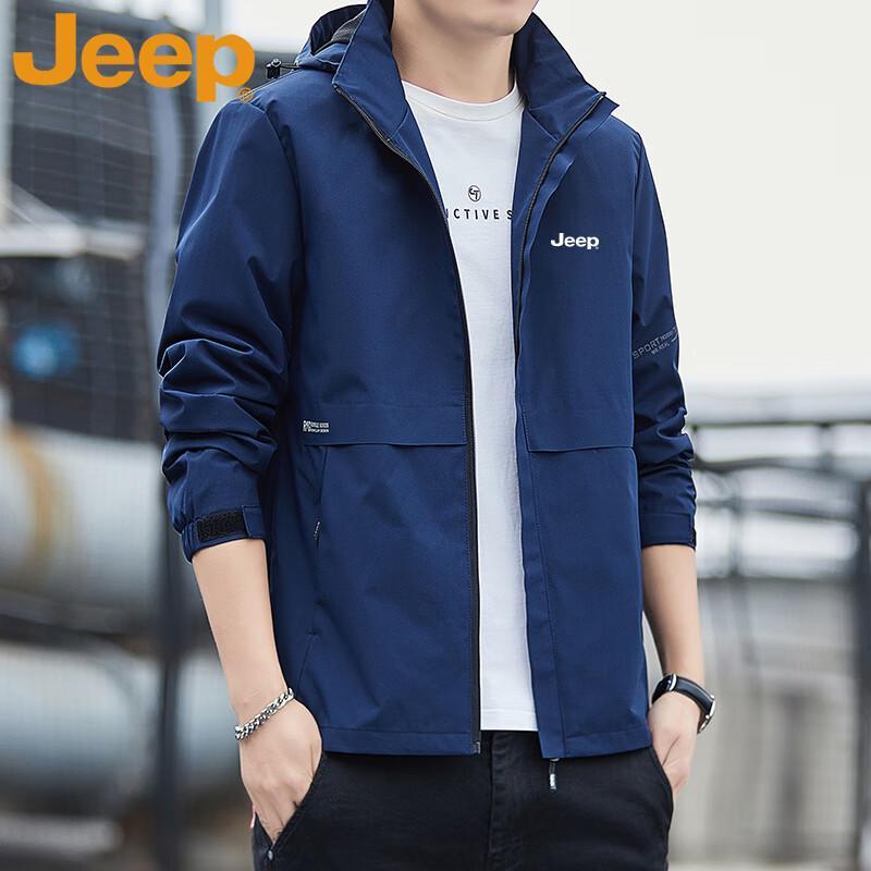 Jeep Men's Windproof Waterproof Hooded Outdoor Jacket