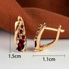 Multicolor Zircon Rainbow Stone Female Luxury Crystal Hoop Earrings Vintage Gold Color Bride Wedding Jewelry for Women