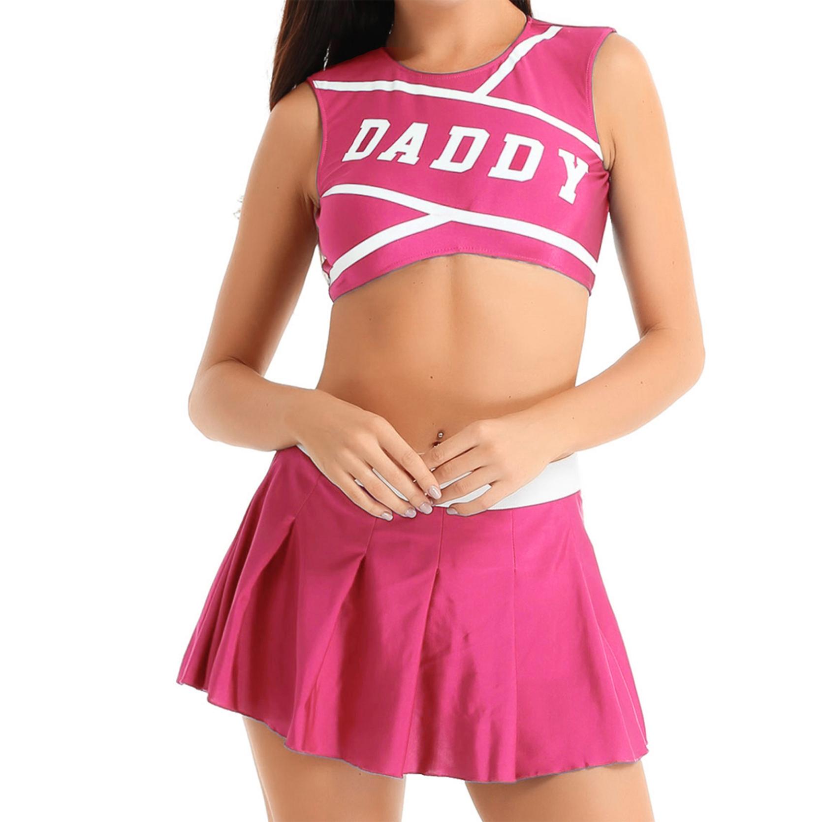 

Хэллоуин Карнавал Черлидинг Косплей Костюм Школьная Униформа Комплект Спортивная Одежда горячий розовый