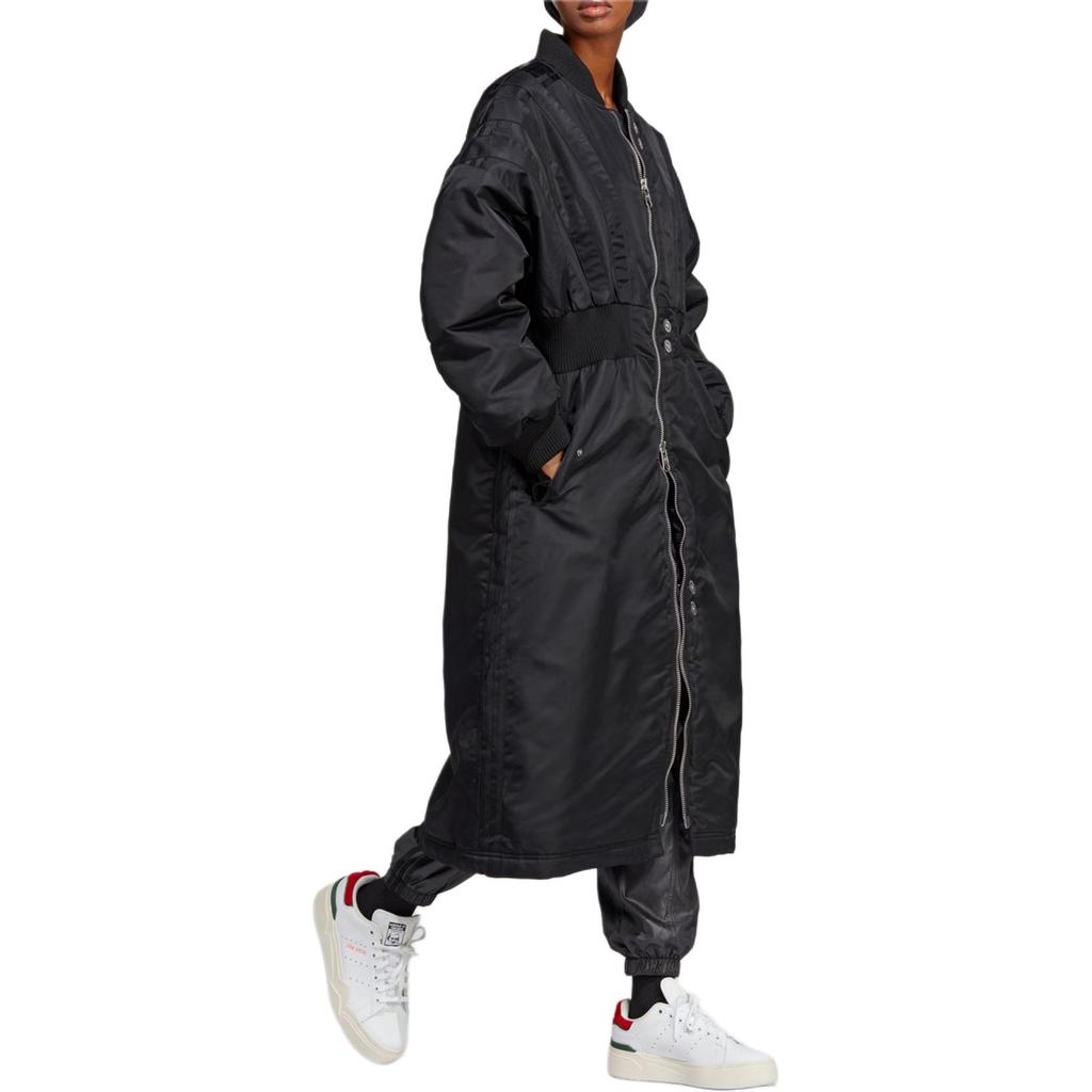 adidas Originals Versione Blu Monocolore Cappotto Sportivo di Media Lunghezza Cappotti da Donna Nero HR3415